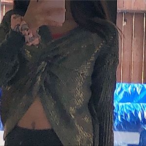 NWT GB Girls Gold and Gray Knitted Sweater